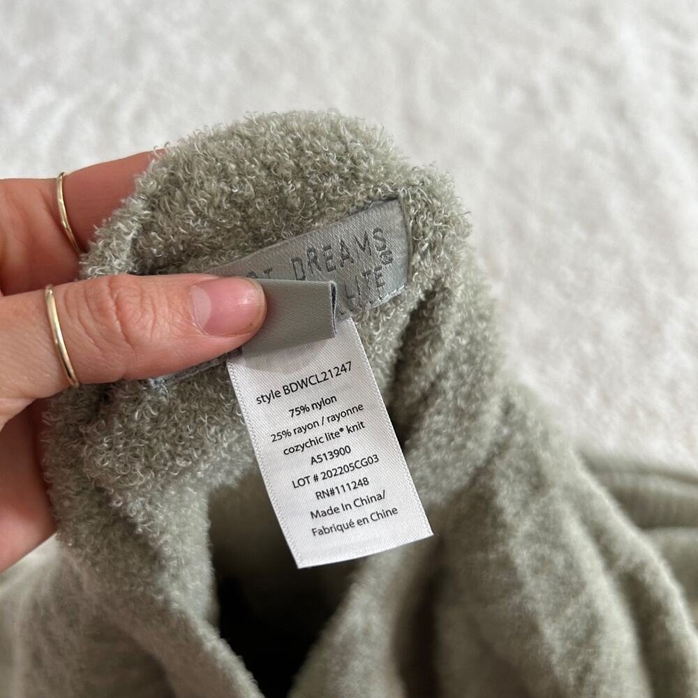 Barefoot Dreams XXS/XS CozyChic Lite Split Neck Diamond Poncho Green Lounge - Picture 5 of 6